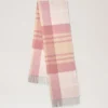 Small Check Merino Wool Scarf Pink Scrumpy & Crumpet Merino Wool