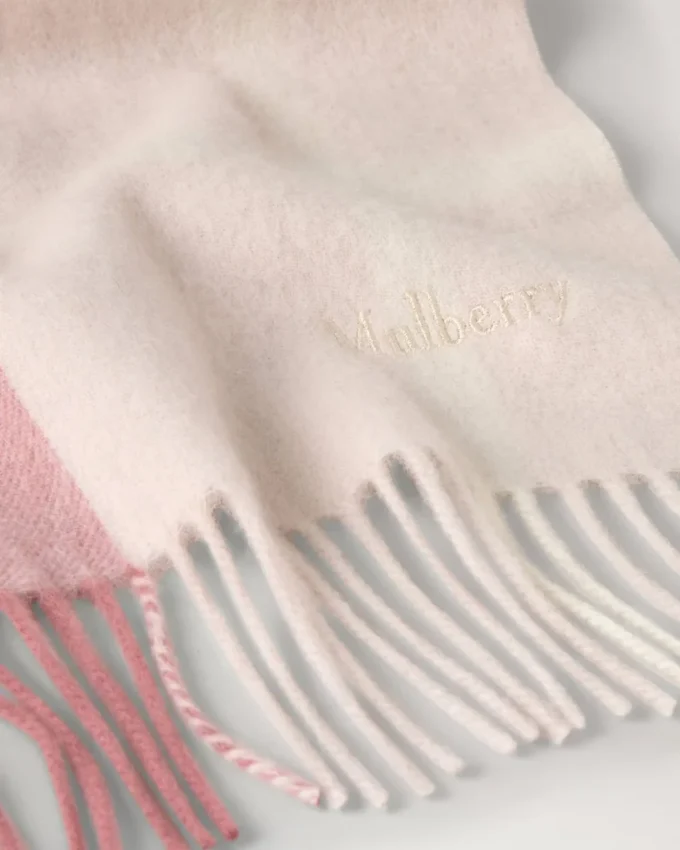 Small Check Merino Wool Scarf Pink Scrumpy & Crumpet Merino Wool