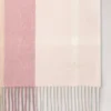 Small Check Merino Wool Scarf Pink Scrumpy & Crumpet Merino Wool