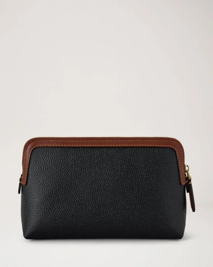Small Cosmetic Pouch Black & Cognac Bio Based Scotchgrain