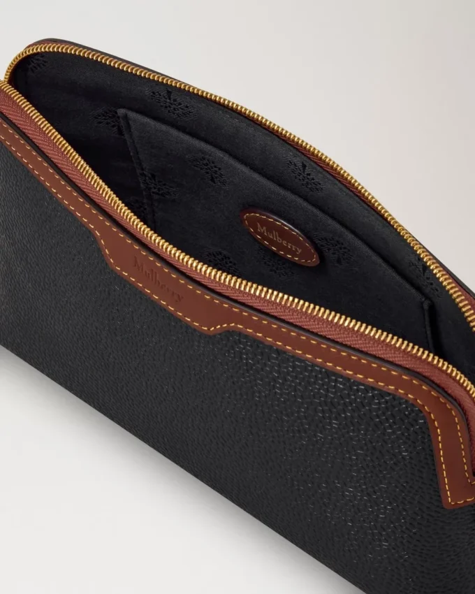 Small Cosmetic Pouch Black & Cognac Bio Based Scotchgrain