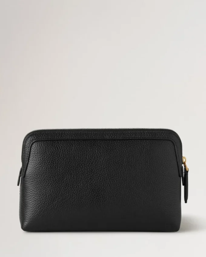 Small Cosmetic Pouch Black Small Classic Grain Women