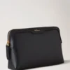 Small Cosmetic Pouch Black Small Classic Grain Women