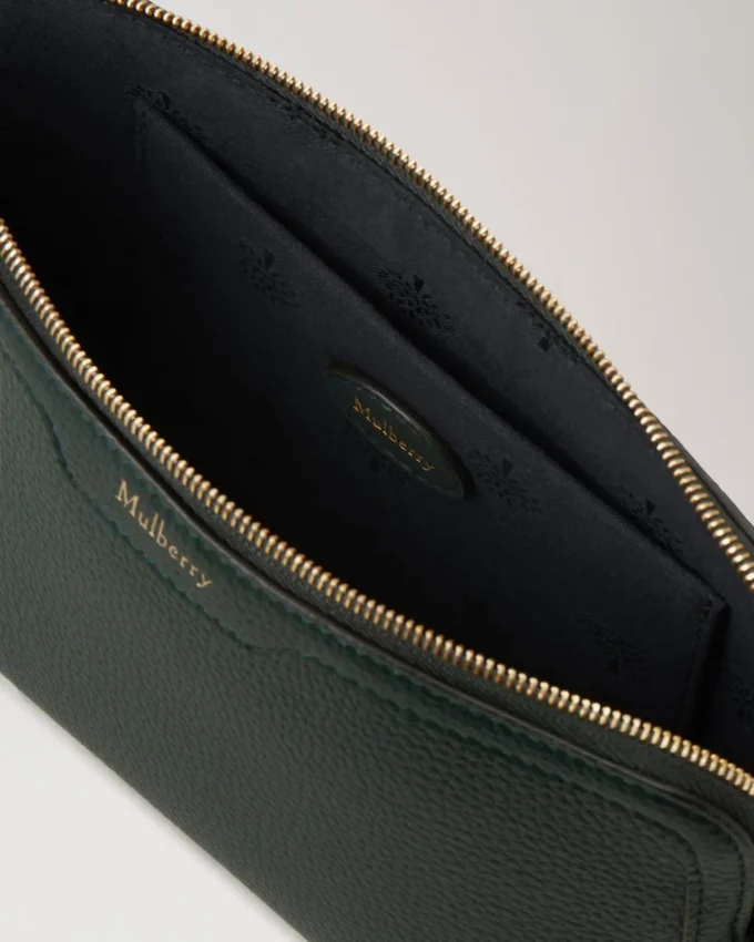 Small Cosmetic Pouch Mulberry Green Small Classic Grain