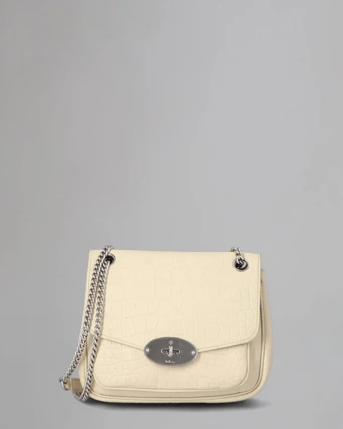 Small Darley Shoulder Bag Pre-Loved Chalk Soft Croc
