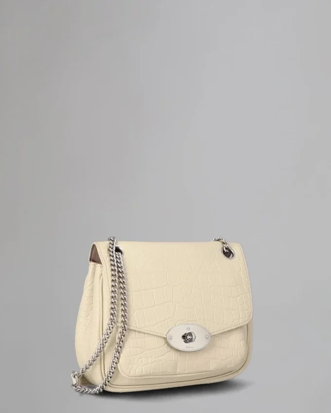 Small Darley Shoulder Bag Pre-Loved Chalk Soft Croc