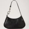 Small Hackney Shoulder Bag Black High Shine Leather
