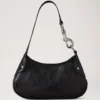 Small Hackney Shoulder Bag Black High Shine Leather