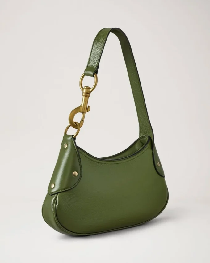 Small Hackney Shoulder Bag Fern High Shine Leather