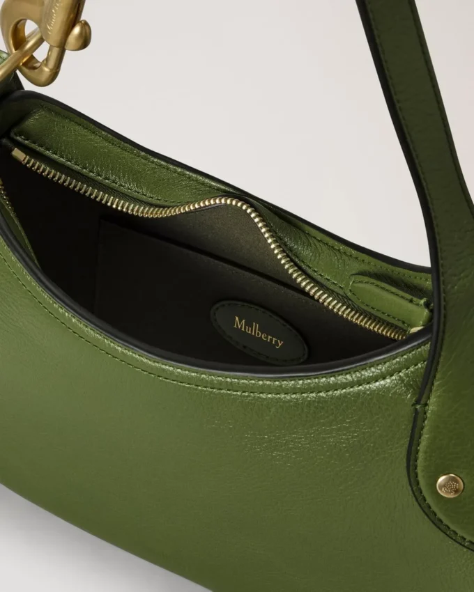 Small Hackney Shoulder Bag Fern High Shine Leather