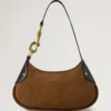 Small Hackney Shoulder Bag Vintage Oak Suede Top Handle Bags