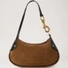 Small Hackney Shoulder Bag Vintage Oak Suede Top Handle Bags