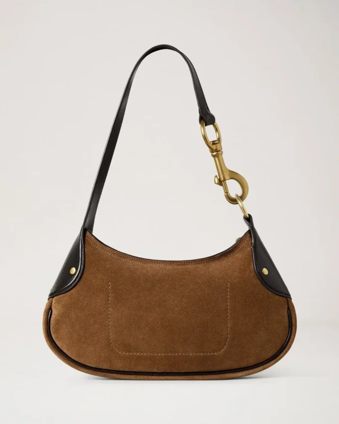 Small Hackney Shoulder Bag Vintage Oak Suede Top Handle Bags