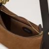 Small Hackney Shoulder Bag Vintage Oak Suede Top Handle Bags