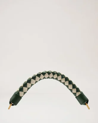 Small Iris Handle Mulberry Green & Chalk Heavy Grain & Silky Calf