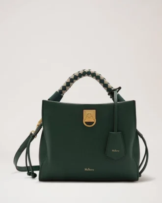 Small Iris Mulberry Green & Chalk Heavy Grain & Silky Calf