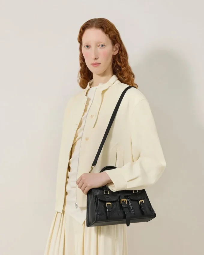 Small Roxanne Black High Shine Leather Roxanne