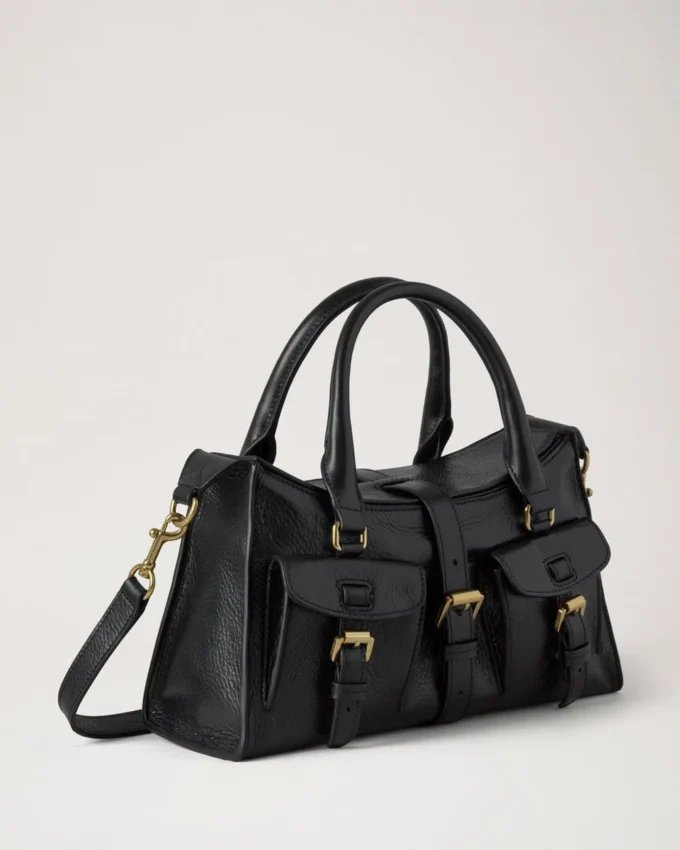 Small Roxanne Black High Shine Leather Roxanne