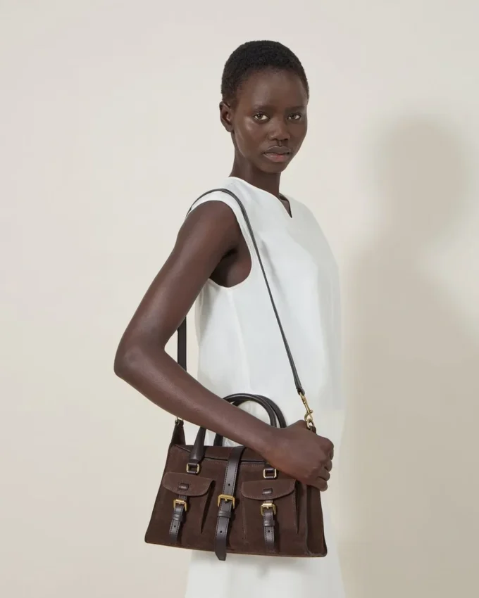 Small Roxanne Chocolate Suede Roxanne