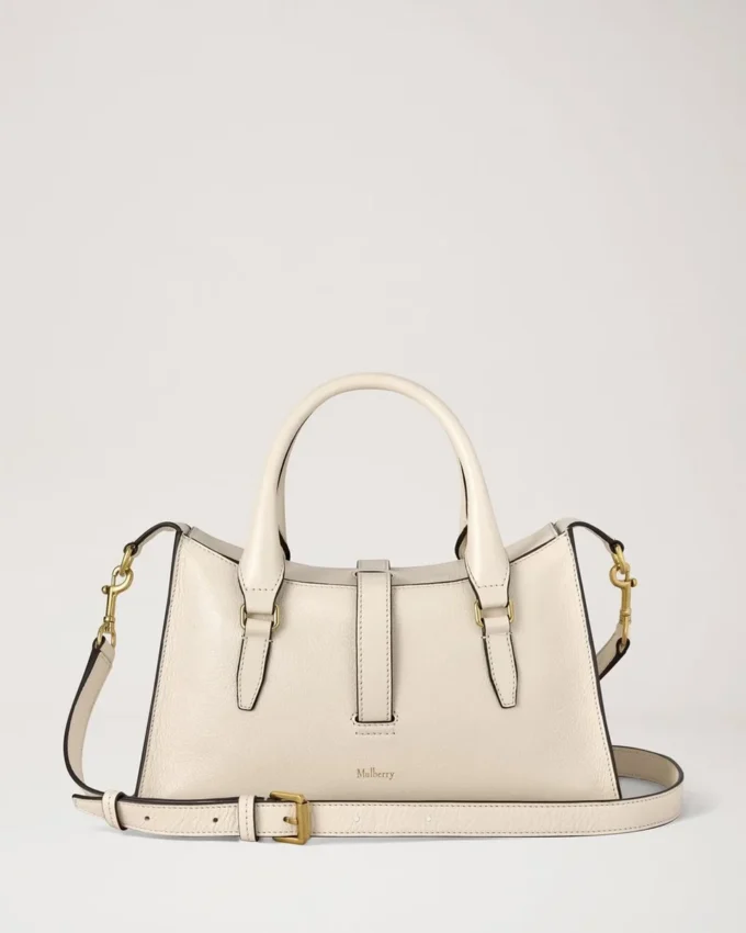 Small Roxanne Eggshell High Shine Leather Women