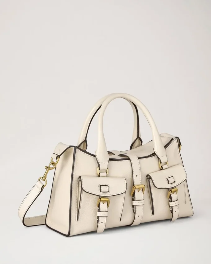 Small Roxanne Eggshell High Shine Leather Women