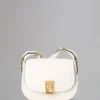Small Sadie Satchel Pre-Loved White Goat Print Leather
