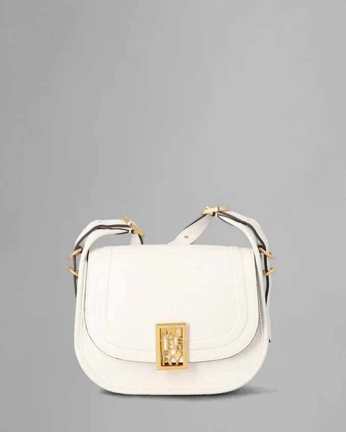 Small Sadie Satchel Pre-Loved White Goat Print Leather