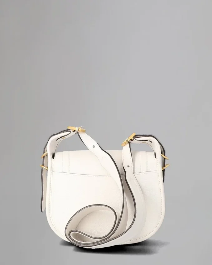 Small Sadie Satchel Pre-Loved White Goat Print Leather