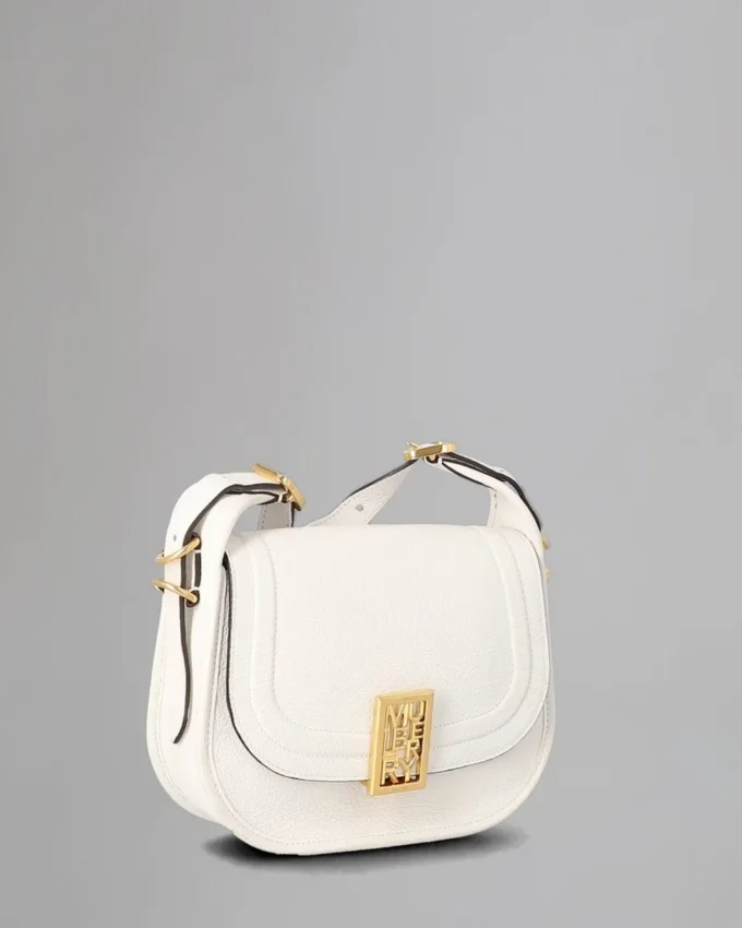 Small Sadie Satchel Pre-Loved White Goat Print Leather