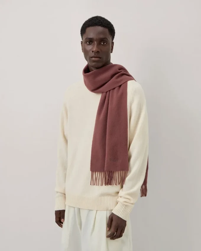 Small Solid Merino Wool Scarf Bright Oak Merino Wool