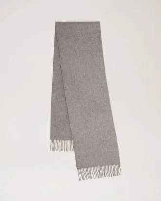 Small Solid Merino Wool Scarf Light Grey Melange Merino Wool