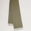 Small Solid Merino Wool Scarf Linen Green Merino Wool