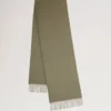 Small Solid Merino Wool Scarf Linen Green Merino Wool