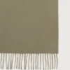Small Solid Merino Wool Scarf Linen Green Merino Wool