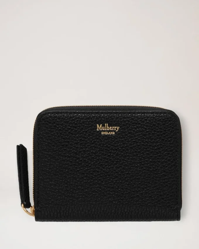 Small Zip Around Purse Black Small Classic Grain