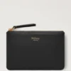 Small Zip Coin Pouch Black Small Classic Grain Women