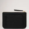 Small Zip Coin Pouch Black Small Classic Grain Women