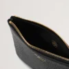 Small Zip Coin Pouch Black Small Classic Grain Women