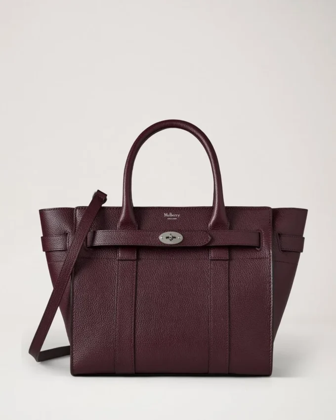 Small Zipped Bayswater Black Cherry Small Classic Grain