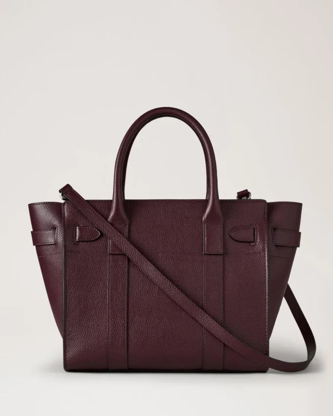 Small Zipped Bayswater Black Cherry Small Classic Grain