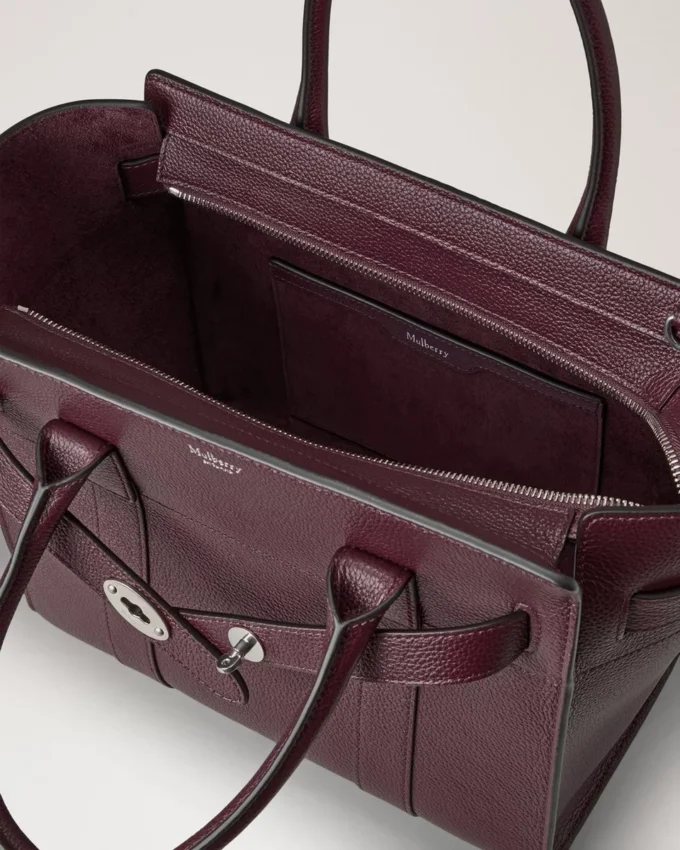 Small Zipped Bayswater Black Cherry Small Classic Grain