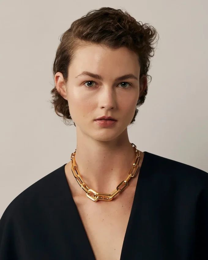 Softie Chunky Necklace Gold Plated Brass Women
