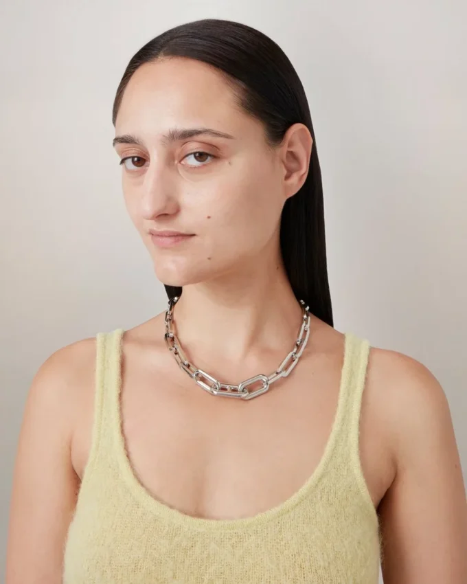 Softie Chunky Necklace Silver Plated Brass Women