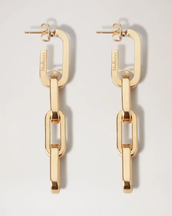 Softie Dropped Earrings Gold Plated Brass Women