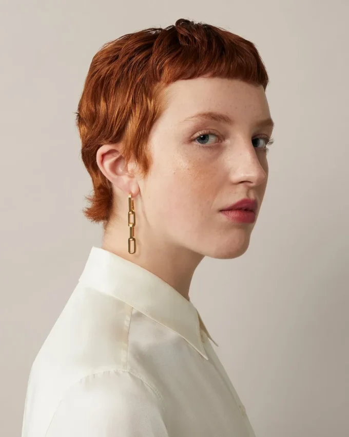 Softie Dropped Earrings Gold Plated Brass Women