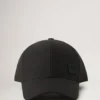 Solid Baseball Cap Black Organic Cotton Women