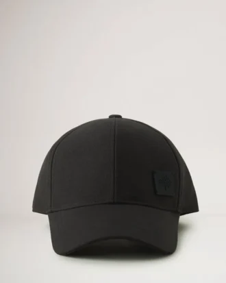 Solid Baseball Cap Black Organic Cotton Women
