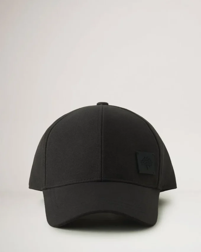Solid Baseball Cap Black Organic Cotton Women