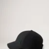 Solid Baseball Cap Black Organic Cotton Women