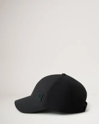 Solid Baseball Cap Black Organic Cotton Women